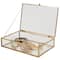 Home Details 9" Gold Vintage Glass Keepsake Box